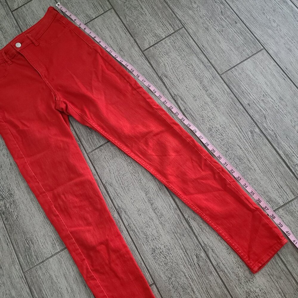 H&M Divided Skinny Jeans Women’s Size 8 Red - Picture 3 of 11